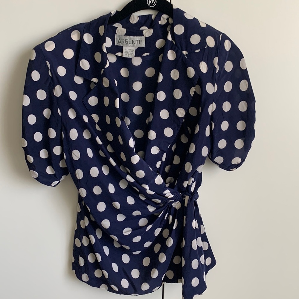 Vintage Silk polka-dot blouse